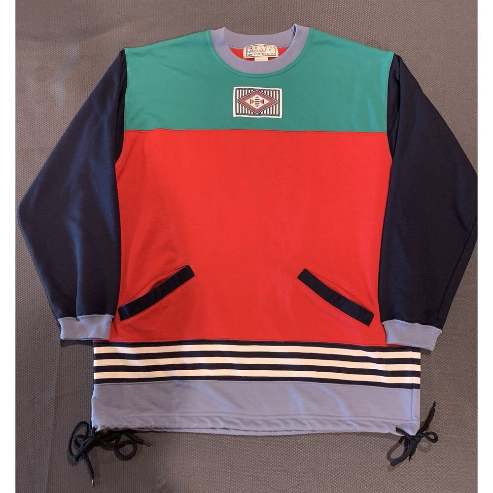 Vintage 90s Gina Peters “Crazy Yacht” Color Block Pullover Womens Oversized M - Picture 3 of 9